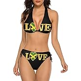 AuHomea Women's Sexy Swimsuits 2 Piece Bikini Sets Halter String Triangle Bathing Suit Swimwear