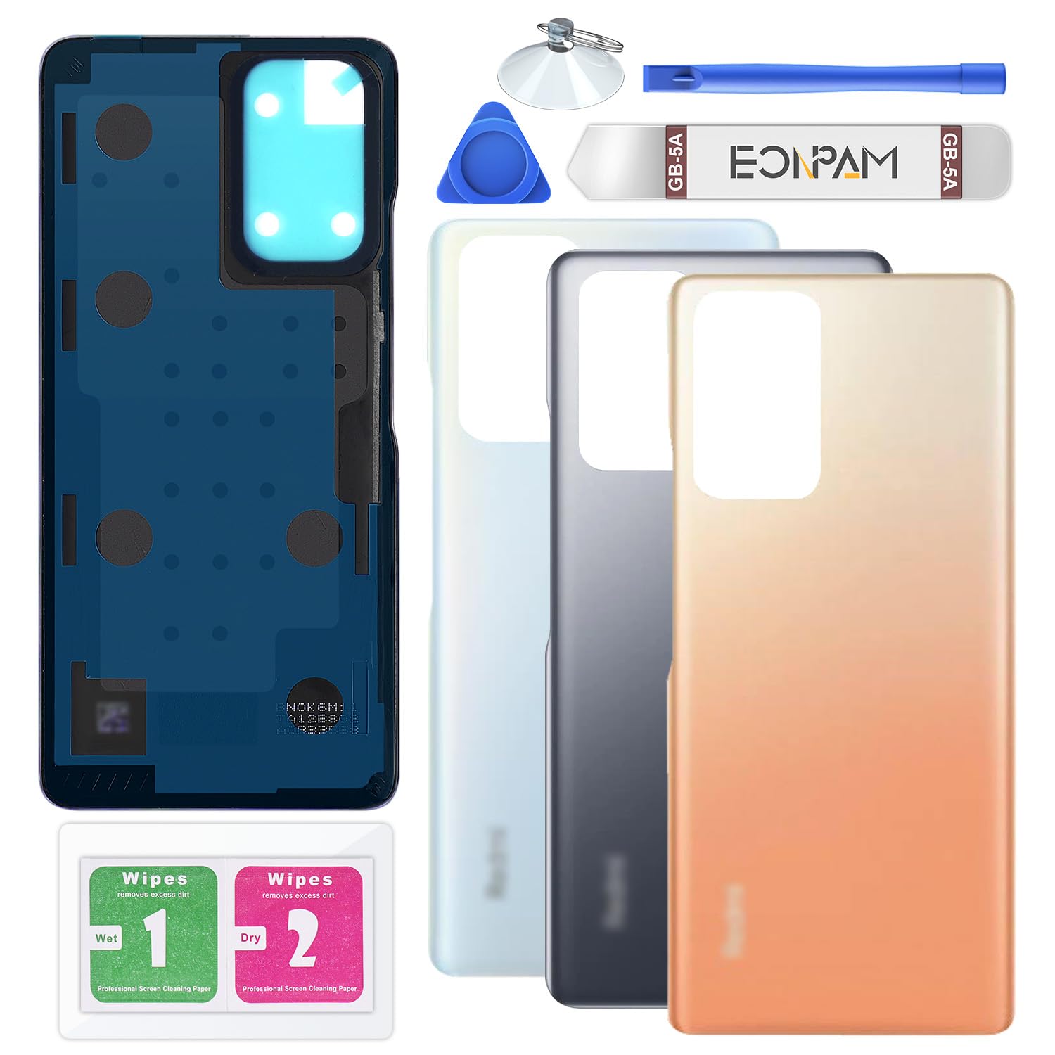 Eonpam Back Cover Glass for Xiaomi Redmi Note 10 Pro Rear Glass Replacement with Repair Kit Genuine Rear Housing (Gradient Bronze)