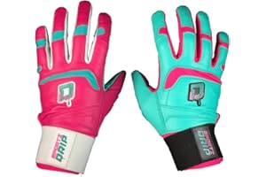 Sportz Drip Clash Batting Gloves (Pink/Teal) - Genuine Leather Gloves for Baseball & Softball Players - Unisex-Youth, Unisex-Adults