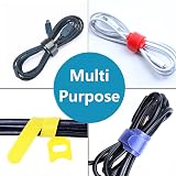 Oksdown 100 Pack Reusable Color Cable Ties 5 Colors Adjustable Hook Loop view 5