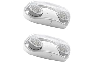 LED ENERGY PLUS Outdoor Rated High Output White LED Emergency Light (Bug Eyes) with Battery Backup, Wet Location Listed, 90-Minute Minimum Capacity, 120V-277V (2 Pack)