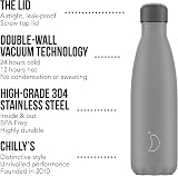 Chillys Original Water Bottle 500ml Vacuum Insulated Stainless Steel Grey view 3