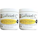 Sufficient-C High Dose Non-GMO Vitamin C - Lemon Peach Immune-Ade Drink Mix 250 Grams - Healthy Hydration Like Never Before (2 Pack)