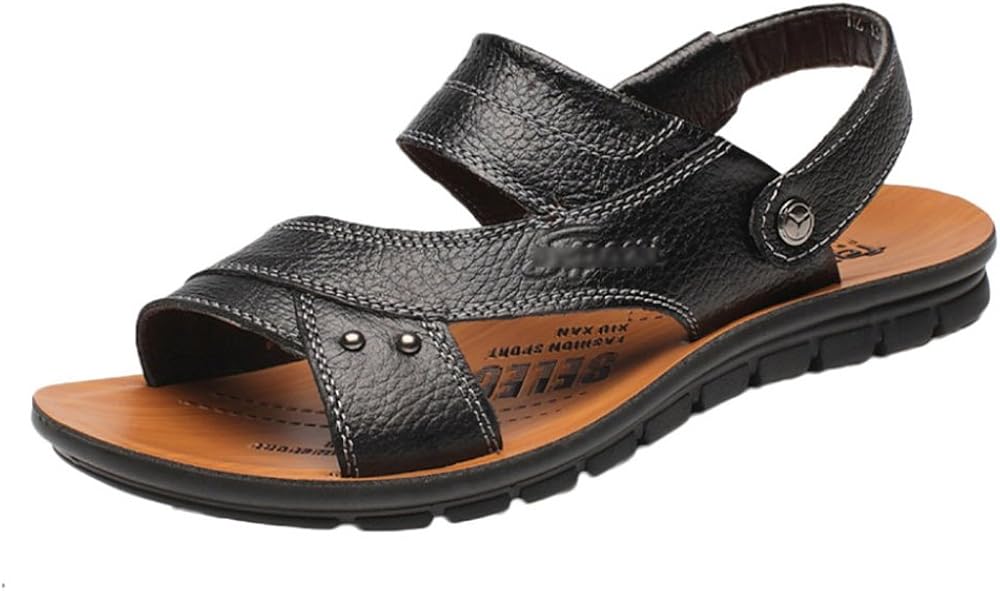 Männer Klassische Ledersandalen Peep Toe Hausschuhe Einstellbare