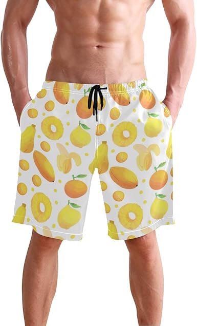 Mens lemon swim trunks Clearance