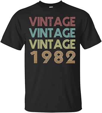 Amazon.com: Birthday T-Shirt Vintage 1982 for Men Woman ...