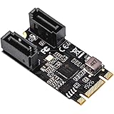 IO CREST M.2 B+M Key to SATA III 2 Ports Expansion Card Jmicro JMB582 Chipset, Add Two SATA 3.0 Devices to Any M.2 2242 Slot 