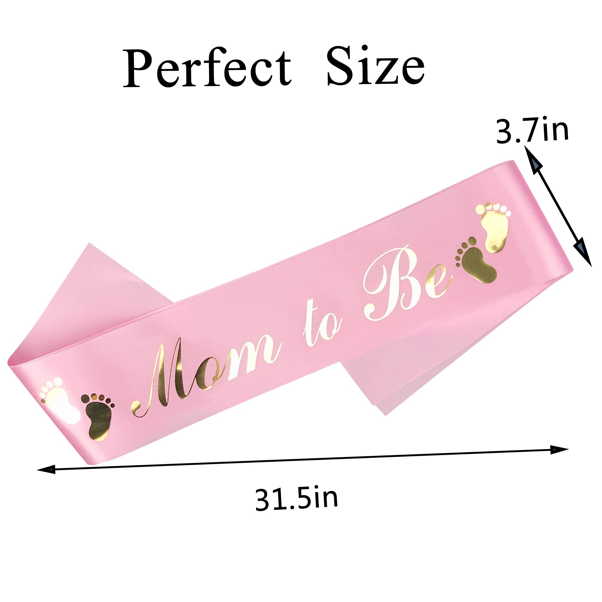 Baby Shower Decoration Adjustable Flower Crown Tiara Mom to Be Sash and Pin Dad to Be Corsage Pin Badge Kit Party Favors for Pregnancy Parents Maternity Girl Boy Gender Reveal Pink