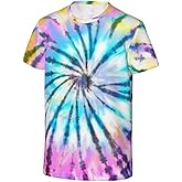 Tie Dye T-Shirts for Kids - Soft Breathable Short Sleeve Tee for Boys & Girls, Hippie Style Summer Top Casual Youth Tops