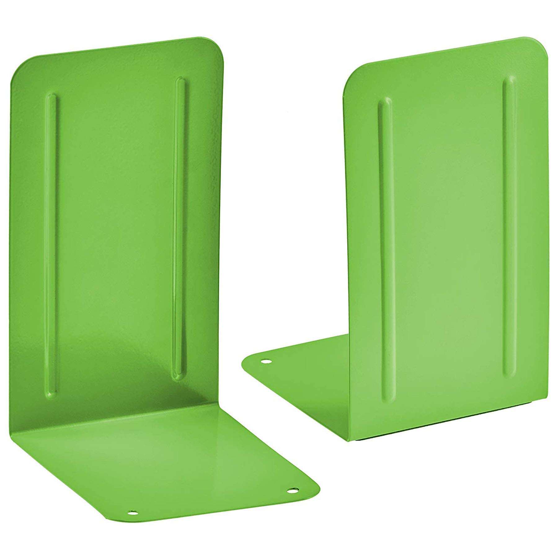 Acrimet Metal Bookends, Non-Skid Book Stand for Shelves, Heavy Duty Book Stopper, 17,5 cm H x 10 cm W x 11,5 cm D, Green Citrus, 1 Pair