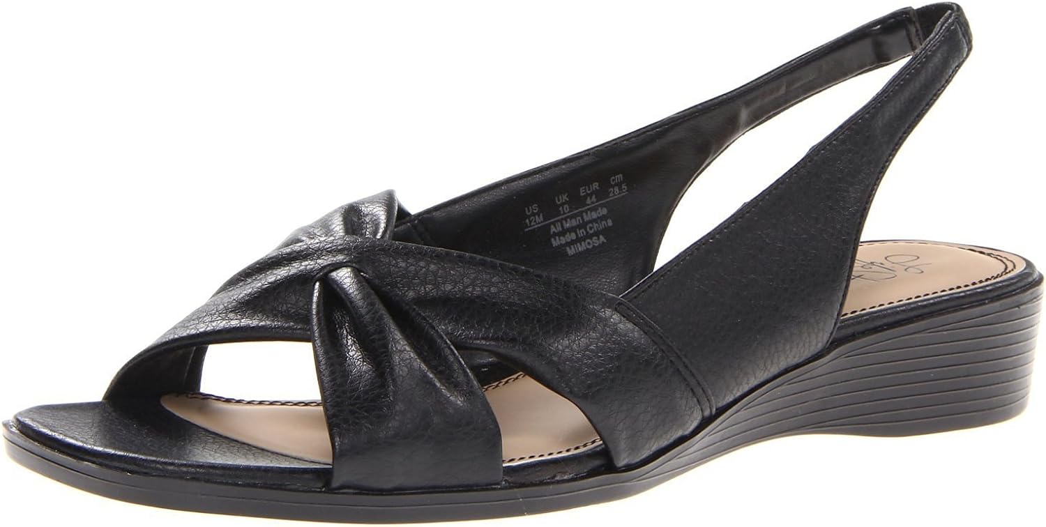 Life Stride Women's Mimosa Leather Wedge Sandals Shoes