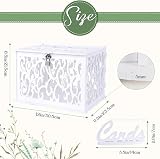 GUDELAK Wedding Card Box PVC Hollow With Lock White 12 x 9.3 x 8.5 in view 2