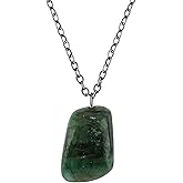 NJCRAFT Gemstone Handmade Tumble Pendant Necklace for Women |Natural Healing Crystal Jewellery| Chain 16+2 Inch Adjustable | Gift Jewelry