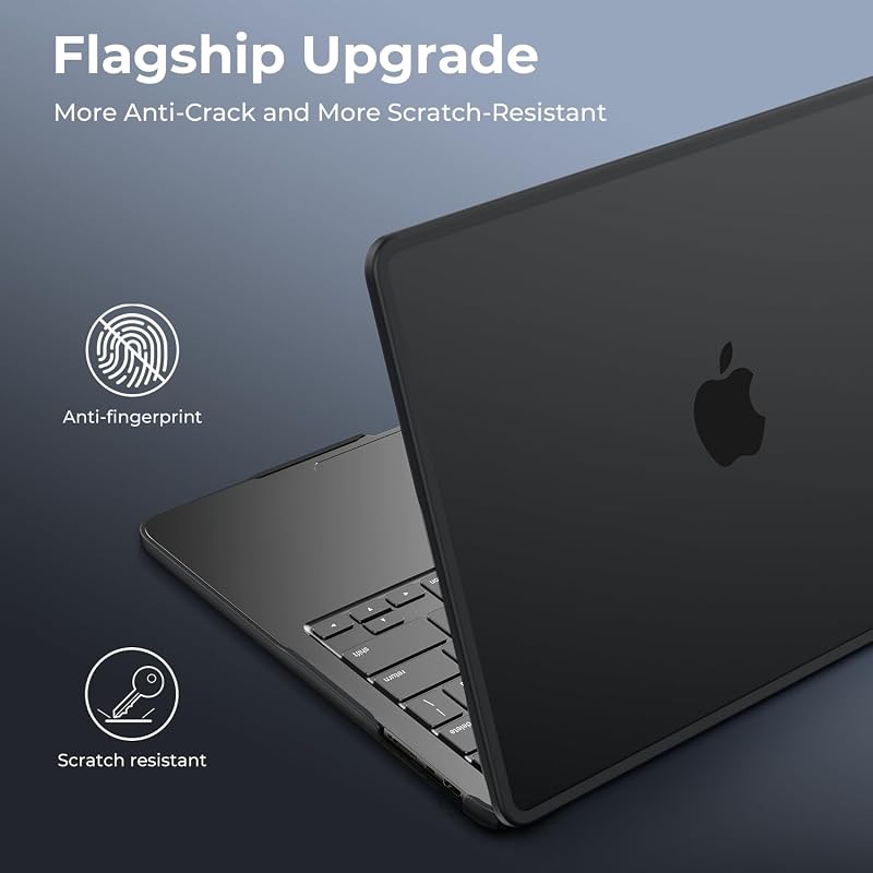 für MacBook Pro 14 Zoll Hülle M5 M4 M3 M2 M1 Bruchfest Mattschwarz