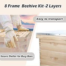 POLLIBEE 8 Frame Beehive kit, Complete Bee Hive for