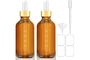 Bumobum Dropper Bottle 4 oz, Glass Bottle with Dropper for Essential Oils with Labels and Funnels, Tincture Bottles with Dropper