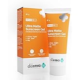 The Derma Co Ultra Matte Sunscreen Gel with SPF 60 & PA+++ | Broad Spectrum Protection | Helps Prevent Sun Damage | Oil-Free Formula for Acne-Prone Skin | 1.76 Oz/50g