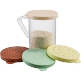Winco 10 oz Clear Snap-On Lids Plastic Dredge | Dishwasher safe, BPA-free, Color-coded lids, NSF certified, Great for Flour, Sugar, Spices and Baking Prep