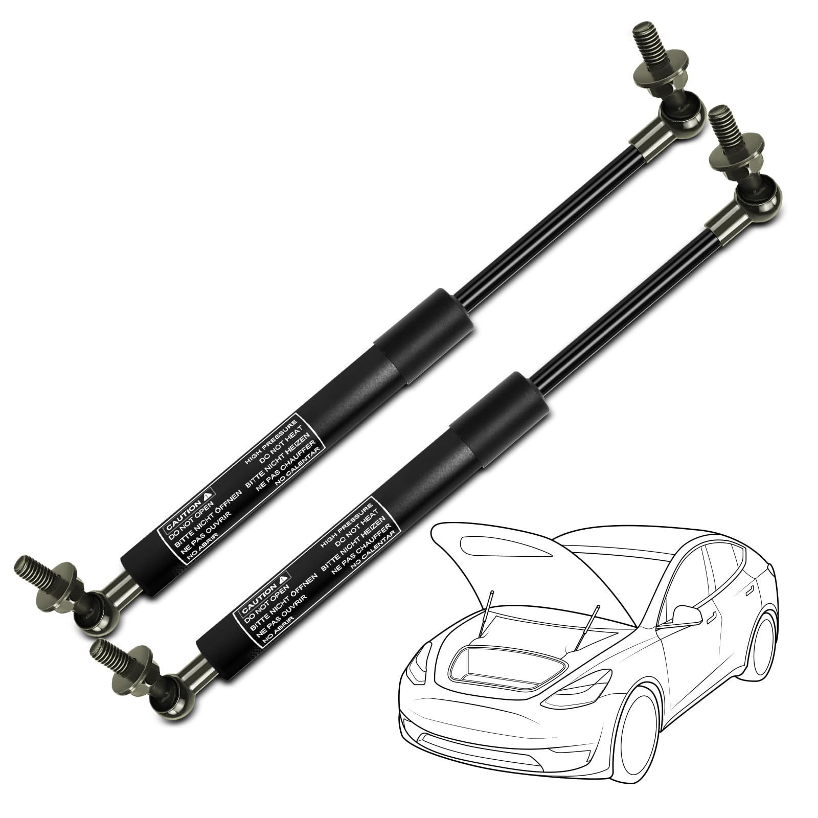 Photo 1 of YHTAUTO Set of 2 Bonnet Hood Lift Support Struts Gas Shock Spring for Toyota Land Cruiser Lexus LX470 1998-2007