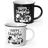 Nefelibata Camping Coffee Mug Christmas Gifts Camping Tea Cups Travel Drinking mugs for Couples, Ceramic Mug His and Hers Anniversary Valentine's Day Present Gifts Set of 2