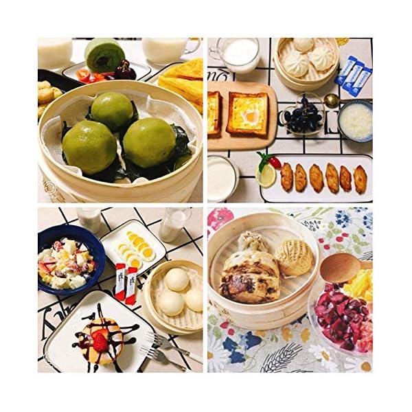 Handmade-Bamboo-Steamer-10-Inch-Bamboo-Steam-Basket-Round-Bao-Bun-Steamer-Double-Layer-Dumpling-Steamer-2-Tier-with-Lid-Chinese-Style-Steamer-Healthy-Cooking-for-VegetablesDim-SumMeat-Fish Handmade Bamboo Steamer, 10 Inch Bamboo Steam Basket, Round Bao Bun Steamer, Double-Layer Dumpling Steamer, 2 Tier with…