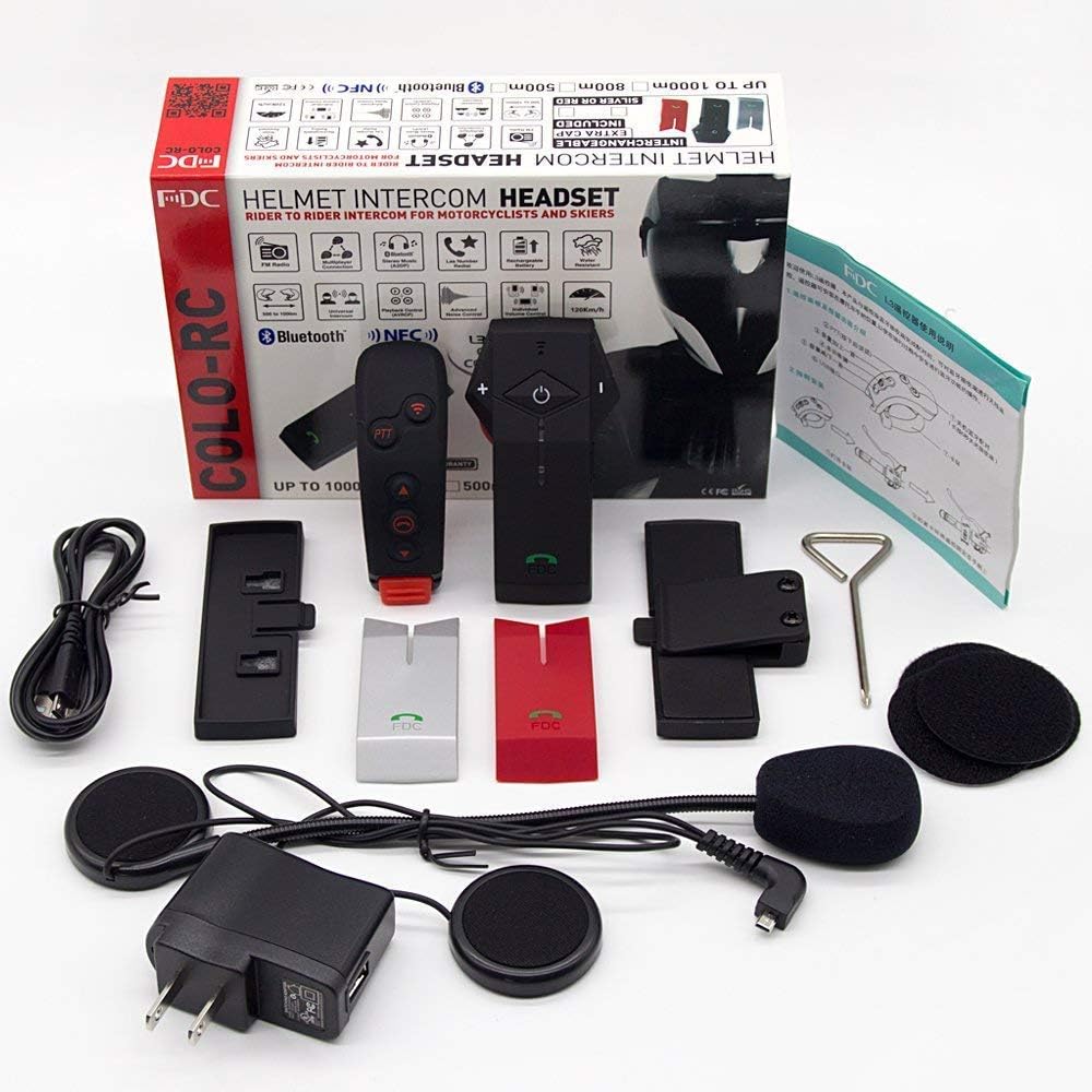 EuroFone COLO-RC Bluetooth Intercom Motorbike Interphone 1KM Motorcycle ...