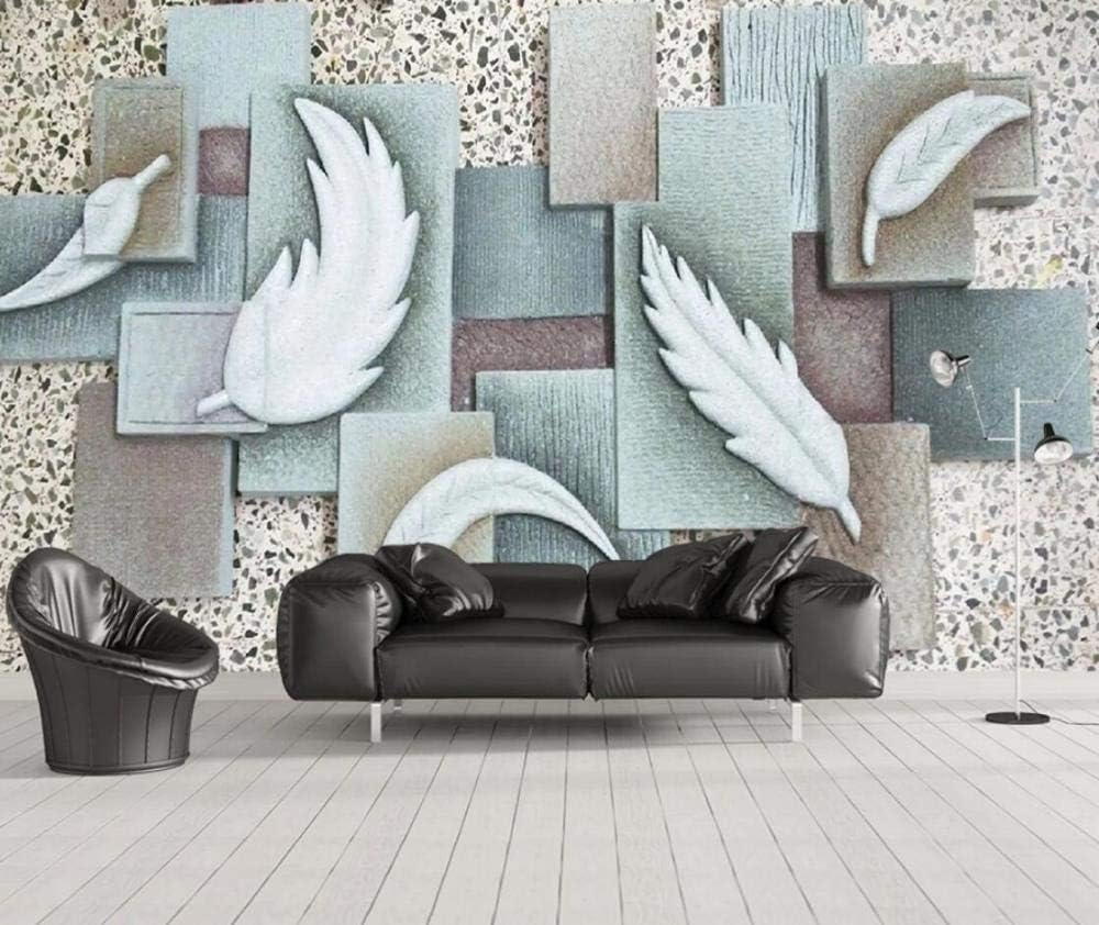 3D Wallpaper Tv Wall Decor Sticker Embossed Feathers Geometric Simplicity Modern Wall Paper Wall Stickers for Bedroom Decor