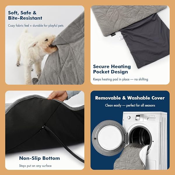 VAGASCAPE DOG PAD (31″X20″) – WATERPROOF MAT & PET BED FOR INDOOR AND OUTDOOR USE, CHEW RESISTANT CORD, MACHINE WASHABLE COVER WITH WHEAT PATTERN QUILTING, FOR CATS AND PETS