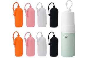 NELSHP 8Pcs Travel Bottle Covers,Silicone Elastic Sleeves for Trave Containers,Reusable Travel Accessories for Leak Proofing in Luggage,Fit Most Toiletries Bottles(Multi-Color3)