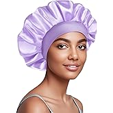 Doitory Satin Silk Bonnet for Sleeping, Soft Satin Lined Hair Bonnet for Women, Double Layer Sleep Nightcap