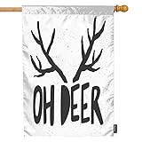Moslion Deer House Flag Animal Antler Word Bubble