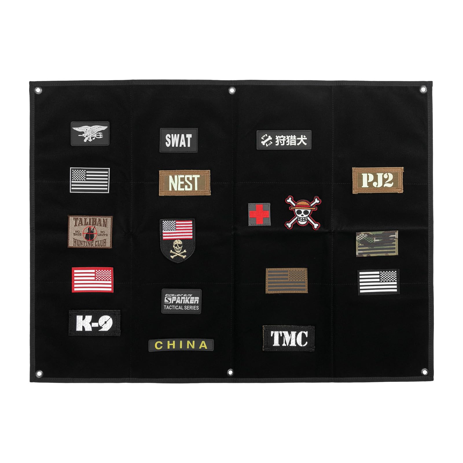 EXCELLENT ELITE SPANKER Tactical Patchs Display Board Foldable Military Patch Holder Panel(BLK,M)