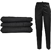 Natural Uniforms Classic 6 Pocket Black Chef Pants with Multi-Pack Quantities Available