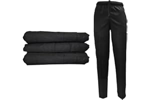 Natural Uniforms Classic 6 Pocket Black Chef Pants with Multi-Pack Quantities Available