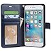 Iphone 6s Plus Case, iphone 6 plus case, Arae [Wrist Strap] Flip Folio [Kickstand Feature] PU leather wallet case with ID&Credit Card Pockets For Apple Iphone 6 Plus / 6S Plus 5.5, Navyblue