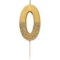 Talking Tables Glitter Number 0 Birthday Candle| Premium Quality Cake Topper Decoration | Pretty, Sparkly for Kids…