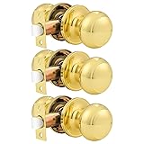 Probrico Round Door Knobs Passage Lock Polished