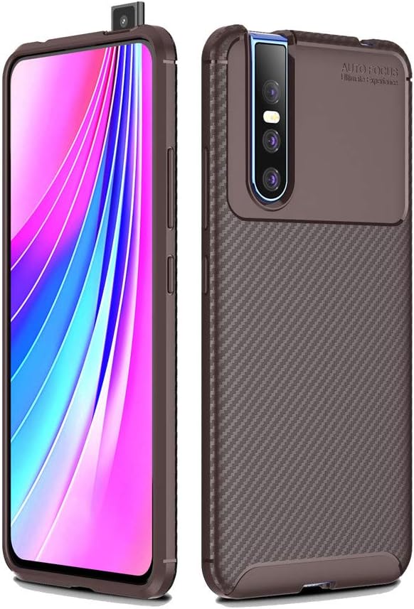 HERCN Vivo V15 Pro 6.39" Case,Ultra Slim Soft TPU Silicon Rubber Case Protective Back Case Cover for Vivo V15 Pro Smartphone (Brown)