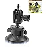 FotStdio Suction Cup Camera Mount Magic Arm with 360° Adjustment & Locking Knobs for Insta360 X3/Go Pro Max/DJI OSMO 360, Standard 1/4"-20 Thread Tripod Mount