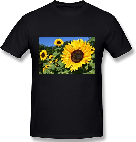 Amazon.com: Ashmak Durable Men's Basic Short Sleeve T-Shirt Sunflower1: Clothing