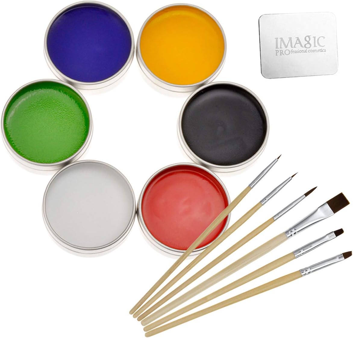 CCbeauty Professional Face Body Paint Art Makeup Set Halloween Party X'Mas (Painting Set with Palette Ring and Brush)