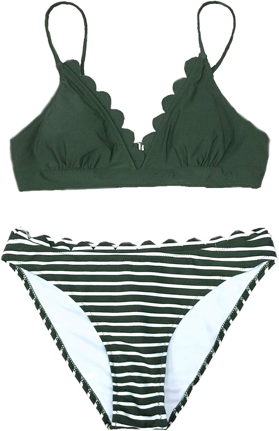 green scalloped bikini