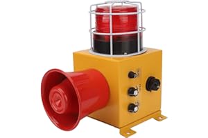 FLEXMAN AC 110V Industrial Sound and Light Alarm, 130DB 9 Tones High Bright Warning Light, Waterproof Outdoor Siren, Strobe R
