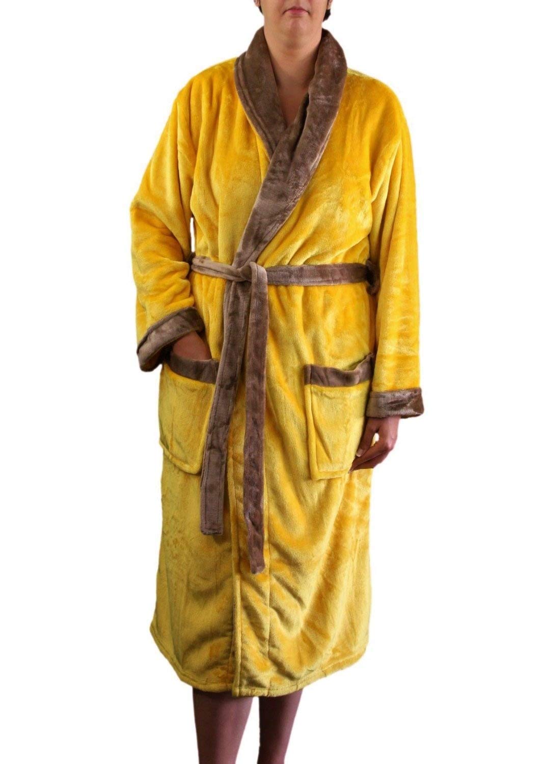 bademantel damen gelb