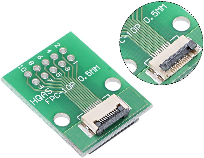sourcing map FFC FPC 10 Pin 0.5mm 1mm Pitch to DIP 2.0mm PCB Converter Board Couple Extend Adapter, Green - Image 4