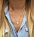 A+O Gift for Mom, CZ Pave Disc Necklace in 14K Rose Gold