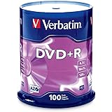 Verbatim DVD+R 4.7GB 16x AZO Recordable Media Disc - 100 Disc Spindle (FFP) - 97459, Branded, 100pk Spindle FFP
