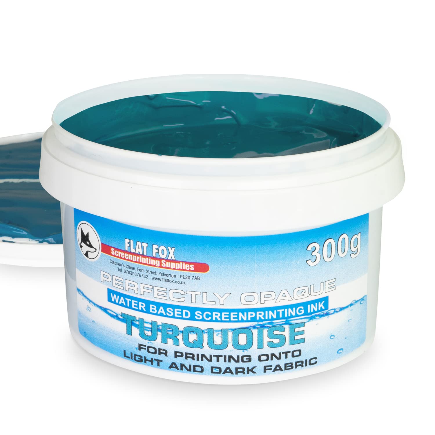 Flat Fox Screen Printing Opaque Water Based Fabric Inks (Turquoise, 300g)…