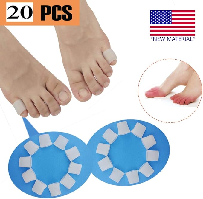Gel Toe Protectors, Open Toe Sleeves Toe Tubes Toe Caps,New Material,Great for Bunion Blisters