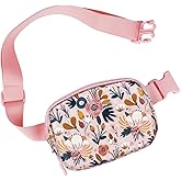 Simikol Belt Bag Waist Fanny Pack Crossbody Bags Cute Small Travel Essential Birthday Christmas Gift for Women Trendy Teen Girl Kids Daughter Sister Her Preppy Girly Stuff，Pink Flowers